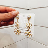 Pearl & Flower Gold Earring