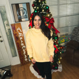 BLACK FRIDAY DEAL - Missy Mock Neck Sweatshirt - Pale Yellow