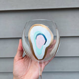 Hand Painted Oyster Wine Glass