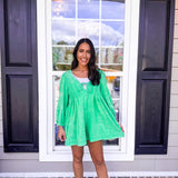 Veveret | Lucky Feels Long Sleeve Romper - Green