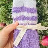 SIMPLY SOUTHERN Soft Cozy Stripped Sock- Purple