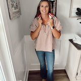 All Night Long Top - Brick