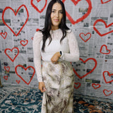 Artie Maxi Skirt- Beige Snake