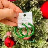 Green Cable Hoop Earring - Final Sale