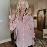 Katherine Stripe Shirt - Grenadine Red