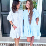 Walk On The Shore Dress - Blue