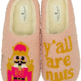 Simply | Fuzzy Holiday Nut Slipper - Final Sale