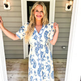 Never A Next Time Midi Dress - Blue