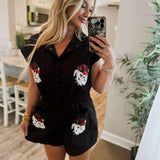 Queen Of Sparkles | UGA Black Mascot Pocket Romper - Final Sale