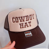 Brown Trucker Hat - ‘Cowboy Hat’ - Final Sale