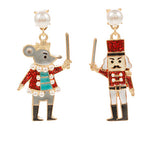 Red Nutcracker + Mouse Drop Earring - Final Sale