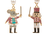 Pink Nutcracker + Mouse Drop Earring - Final Sale