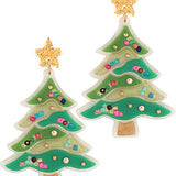 Green Shades Christmas Tree Earring - Final Sale