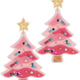 Red Shades Christmas Tree Earring - Final Sale