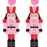 Pink Acrylic Classic Nutcracker Earring - Final Sale