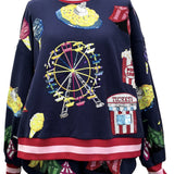 Queen Of Sparkles Navy Fair Fun Sweatshirt - Final Sale