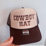 Brown Trucker Hat - ‘Cowboy Hat’ - Final Sale