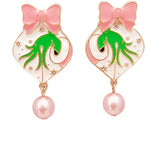 Grinch Ribbon Drop Earring - Final Sale