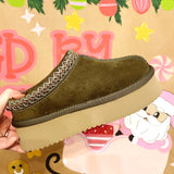 Pillow Talk Slipper - Khaki Faux Suede - FINAL SALE