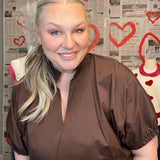 Fall Harvest Midi Dress - Brown