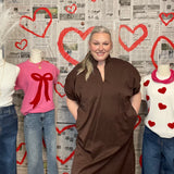 Fall Harvest Midi Dress - Brown