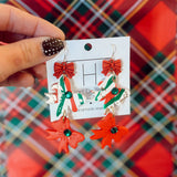 Christmas Forever Bow Dangle Earring - Final Sale