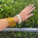 BuDhaGirl White Pearl Wrap Bracelet - Final Sale