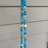 Blue Fire Agate with Martha Cross Necklace