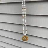 Shell Pearl with Pearl Cross Necklace