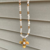 Freshwater Pearls with Pearl Stargazer Lily Necklace