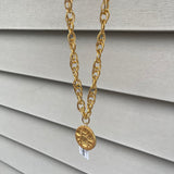 Gold Chain with Bee Medallion Necklace