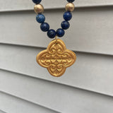 Lapis Lazuli with Tracy Cross Necklace