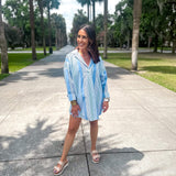 Stripe Oversized Tunic- Blue