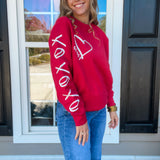Hugs + Kisses Sweatshirt - Red