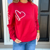 Hugs + Kisses Sweatshirt - Red