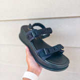 Cashy Satin Sandal - Black