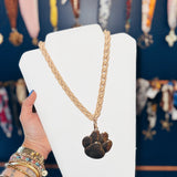 Cat Pride Solid Paw Tan Necklace - Final Sale