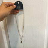 Stainless Steel Two Layered Dainty Cross Necklace - Final Sale