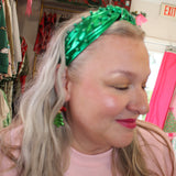 Green Knotted Metallic Holiday Headband - Final Sale