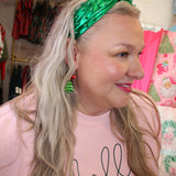 Green Knotted Metallic Holiday Headband - Final Sale