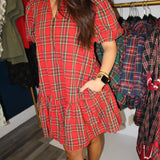 Wrapped Up Nice Dress - Red