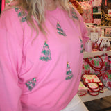 Mary Square | Sarah Sweatshirt - Green Trees