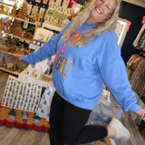 Merry & Bright Whimsy Blue Sweatshirt - Final Salw