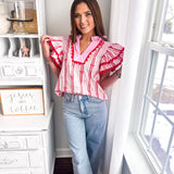 What A Bow Top - Red