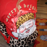 Simply | Leopard Santa Longsleeve Top - Final Sale