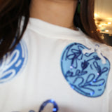 Mary Square | Kelly Sweatshirt - Blue Ornaments