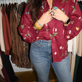 Fall Meadows Top Burgundy