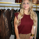 You Got Me There Top - Burgundy