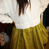 Santorini | Olive Fall Dress - Stripe Poplin