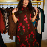 Fall In Wyoming Midi Dress - Brown